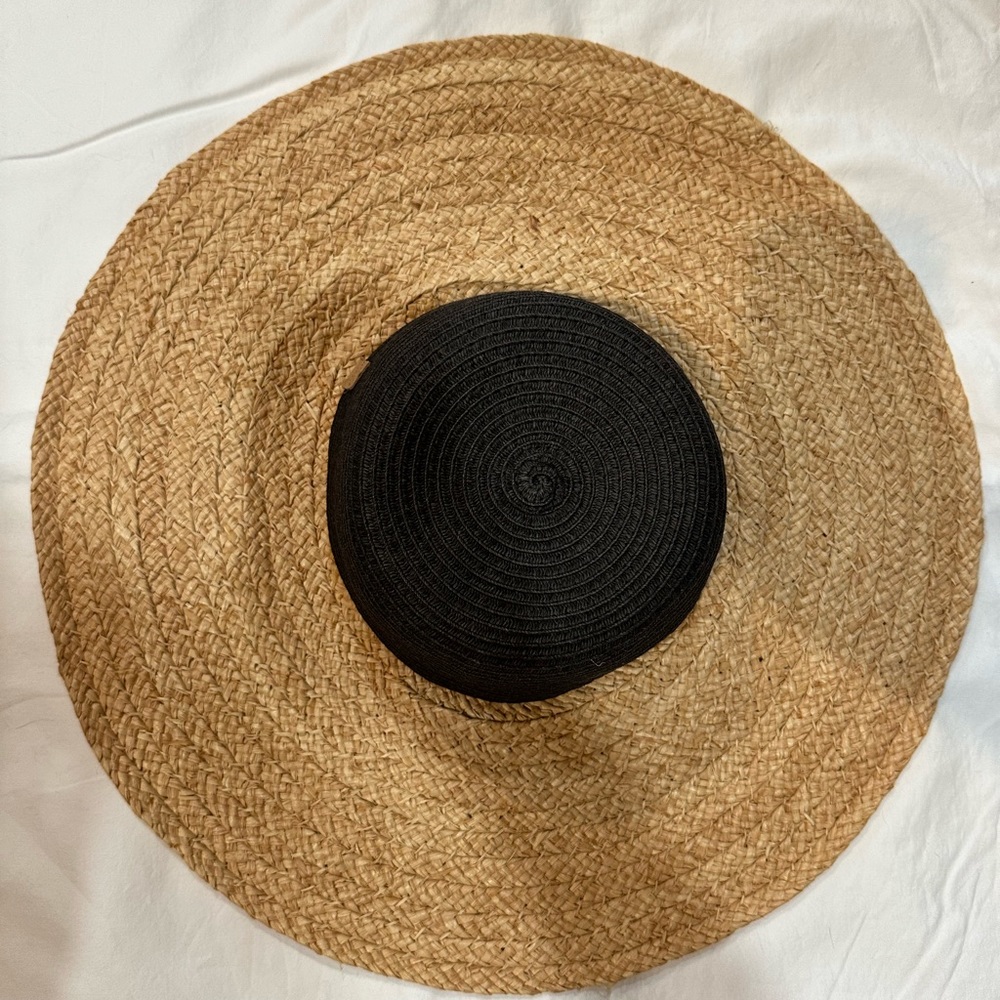 Caslon Color Block Straw Floppy Sun Hat, One Size.